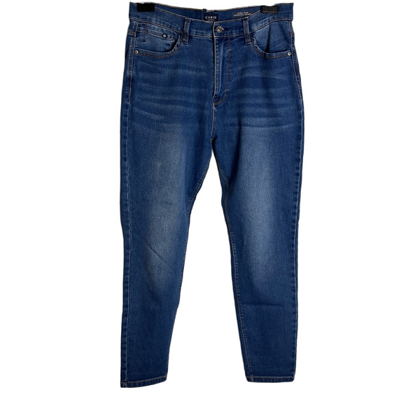 Curve Appeal High Rise Skinny Jeans Dark Blue Women’s  Size 12 - Picture 2 of 13